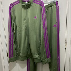 Adidas Tracksuit Warmup Exercise Jogging Jump Leisure Suit jacket joggers set